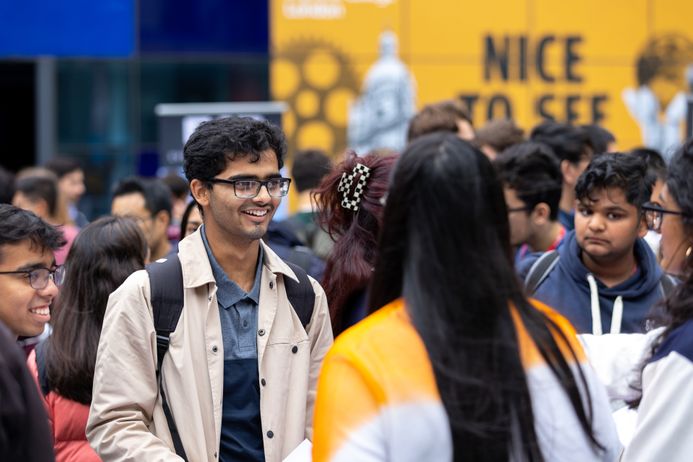 Undergraduate students at a Welcome Fair