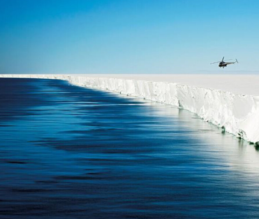 Image showing the ocean and a section of an Antarctic ice sheet.